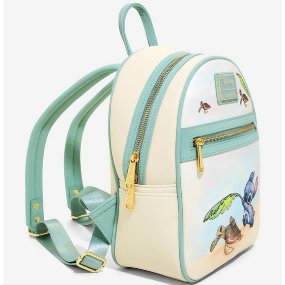 Brand New! Loungefly Disney Lilo & Stitch Turtles Mini Backpack 🌴💚 - Picture 2 of 4
